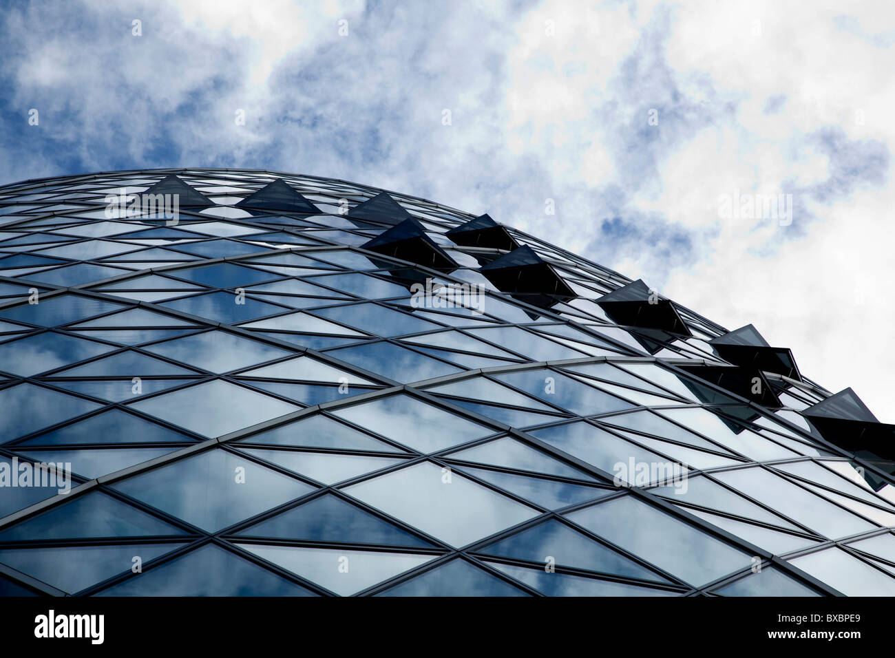 Headquarters of the Swiss-Re Insurance, Swiss Re Building, Swiss Re Tower in London, England, United Kingdom, Europe Stock Photo