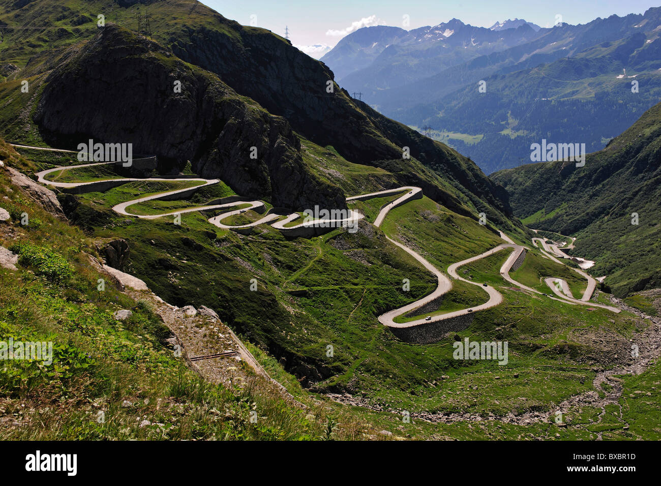 Old Gotthard Pass Road, Tremola, Canton of Ticino, Switzerland, Europe Stock Photo