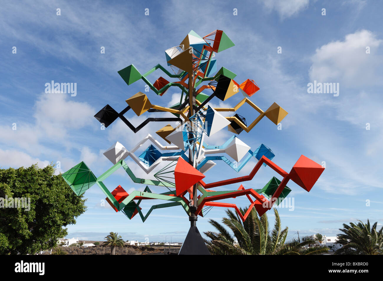 Wind sculpture in Fundación César Manrique, Teguise, Lanzarote, Canary Islands, Spain, Europe Stock Photo