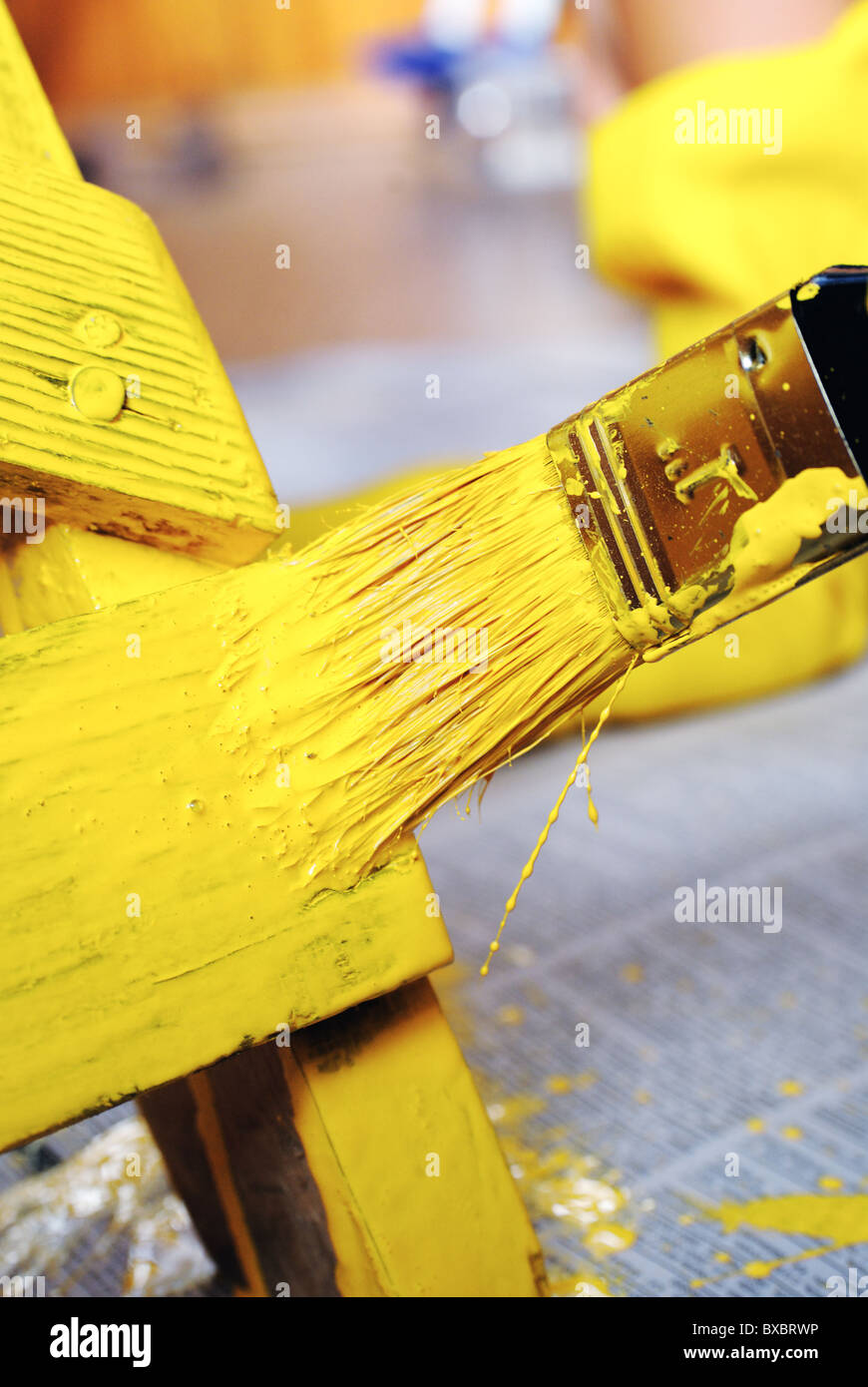 Paint brush on stool hires stock photography and images Alamy