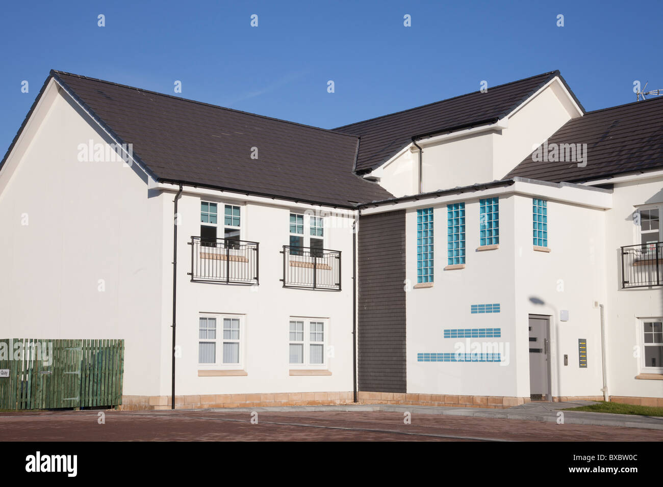 Modern architecture. Homes in Dublin Quay, Irvine, North Ayrshire