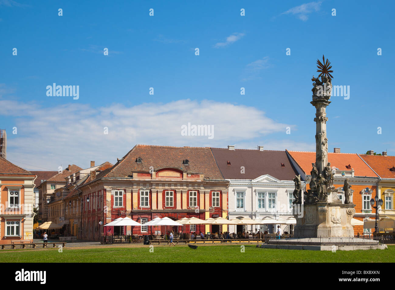 Unirii square in downtown Timisoara on August 19, 2010 in Romania. Stock Photo