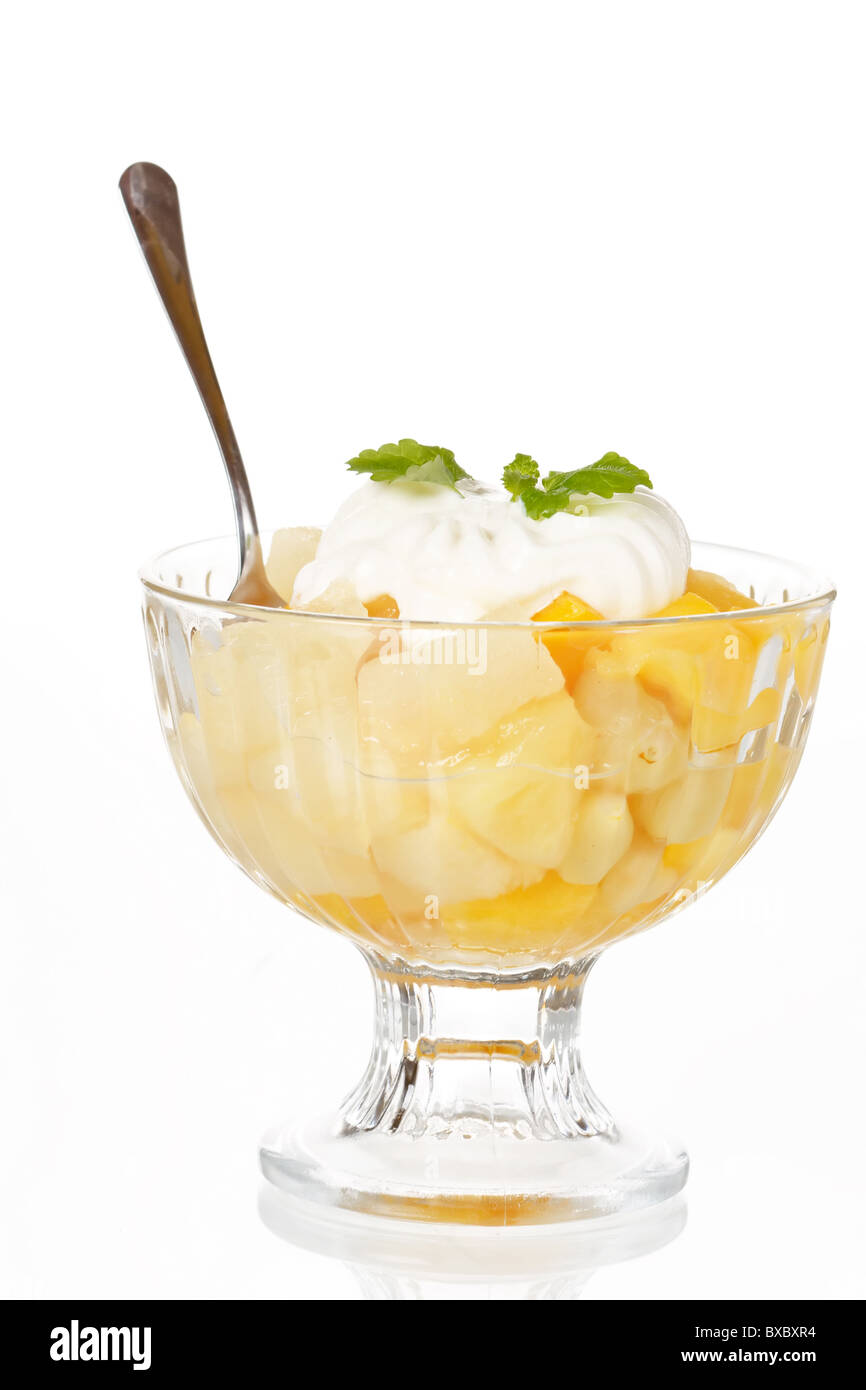 Fresh fruits salad with mint Stock Photo