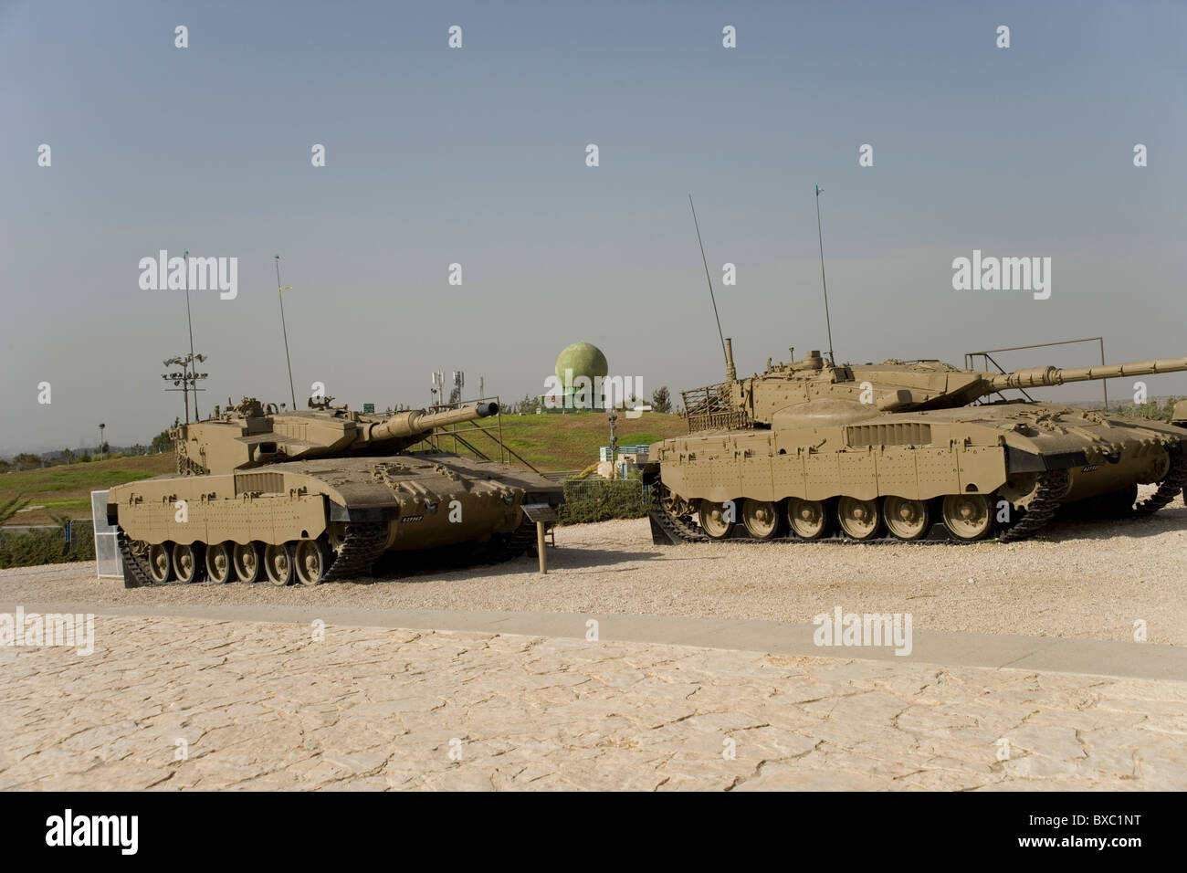 Merkava tanks at the Israeli Armored Corps Museum at Latrun, Israel Stock Photo