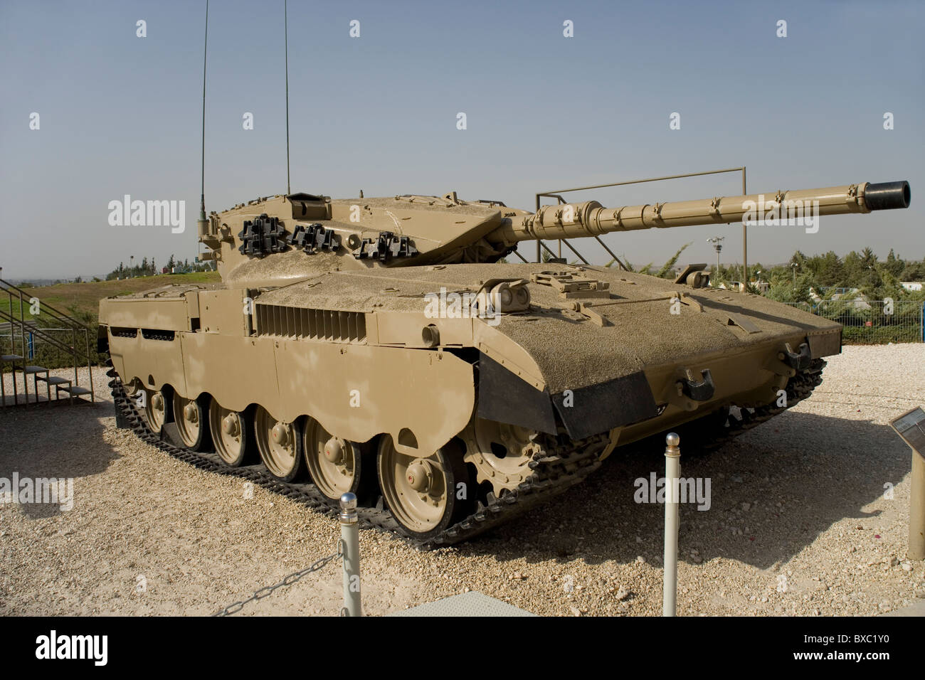 Merkava tank at the Israeli Armored Corps Museum at Latrun, Israel Stock Photo