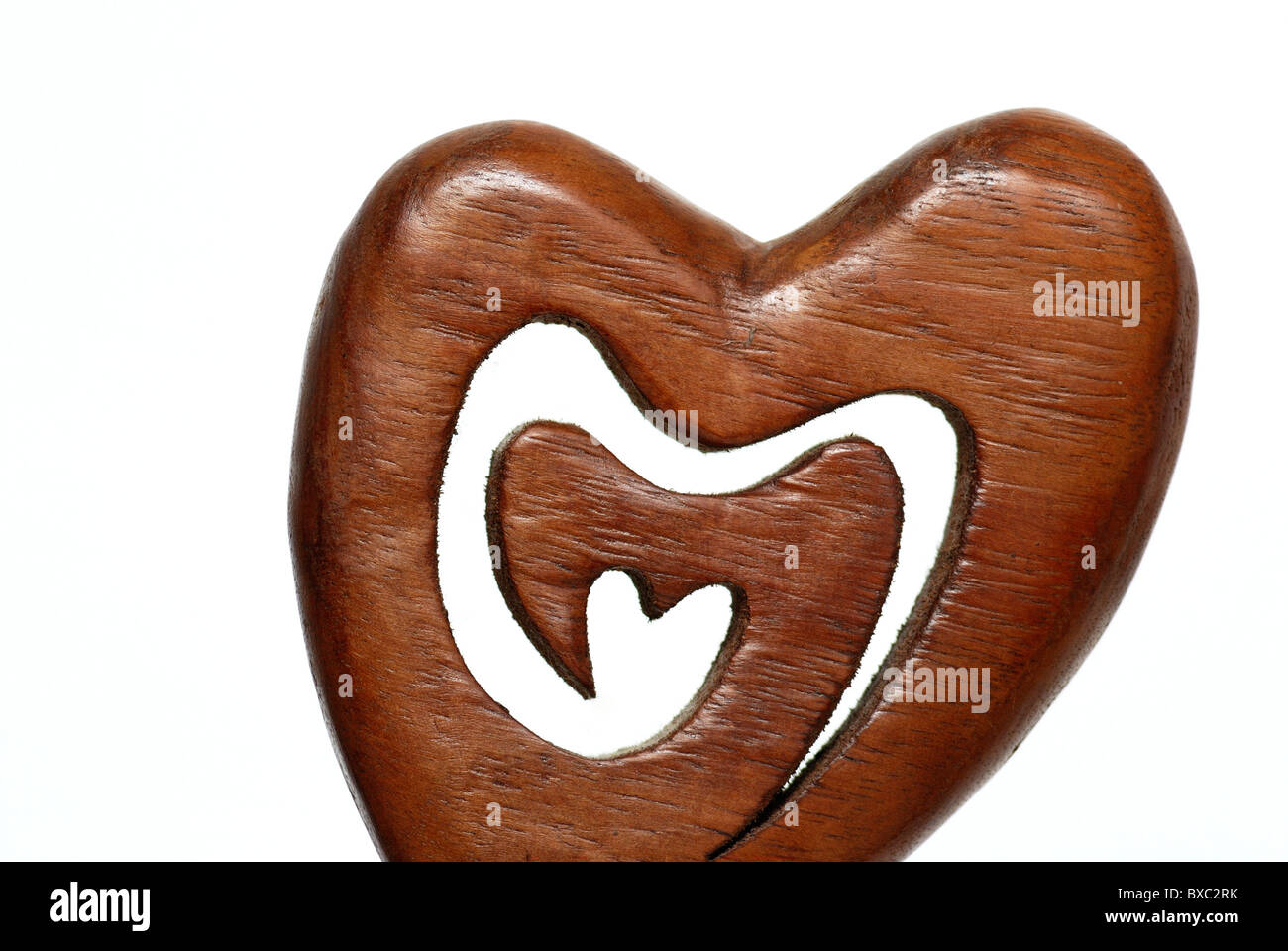 wooden heart carving Stock Photo Alamy