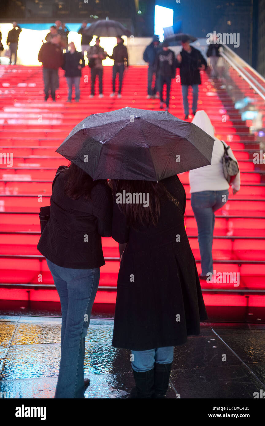 People at the bleachers in Times Square Manhattan, New York City, U.S.A