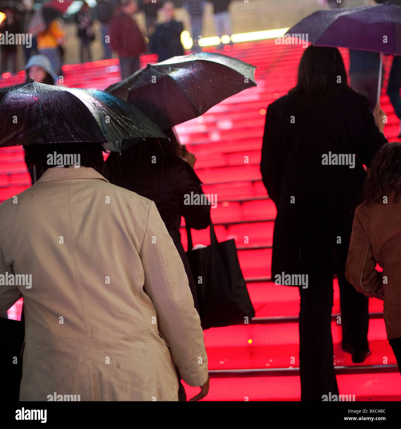 People at the bleachers in Times Square Manhattan, New York City, U.S.A