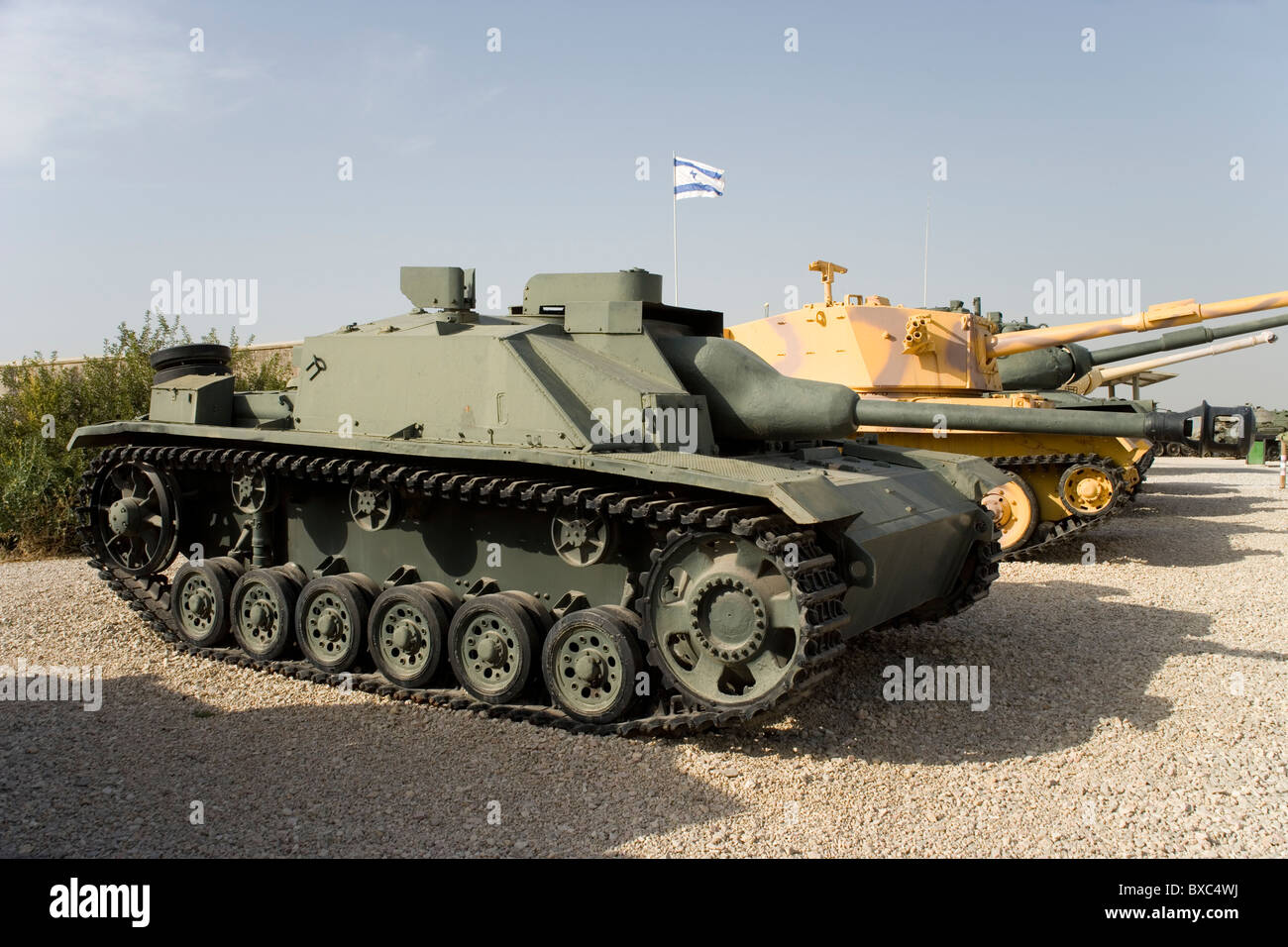 German Sturmgeschutz tank destroyer from World War Two at The Israeli Armored Corps Museum at Latrun, Israel Stock Photo