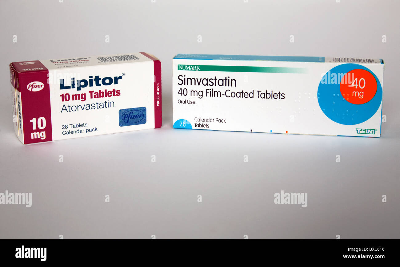 Atorvastatin Lipitor And Simvastatin Examples Of Two Statins Stock Photo Alamy