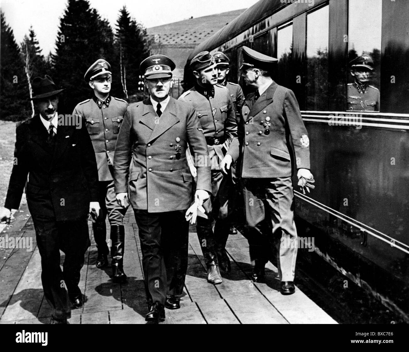Boris III, 30.1.1894 - 28.8.1943, Tsar of Bulgaria 1918 - 1943, visiting Adolf Hitler at the Fuehrer Headquarters, 19.4.1941, Stock Photo
