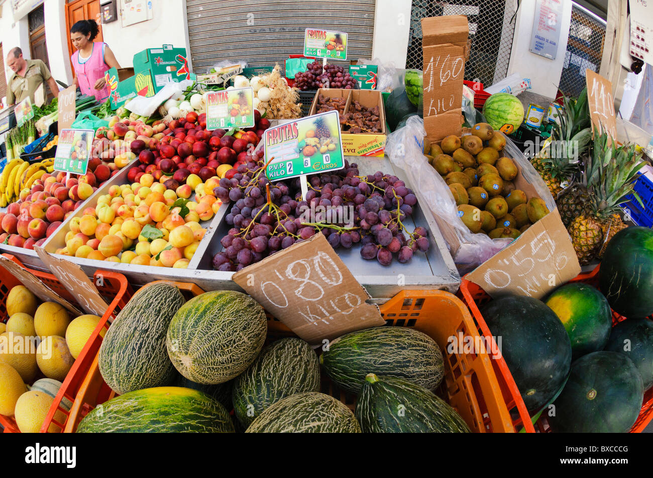 stand on the fruit and vegetable market in Altea, Costa Blanca, Spain