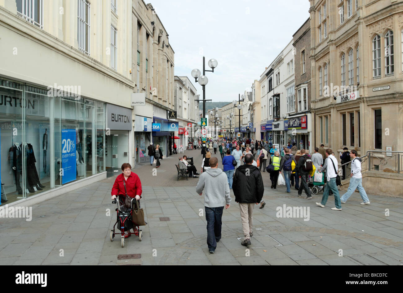 WestonsuperMare High Street shops, Somerset England UK Stock Photo