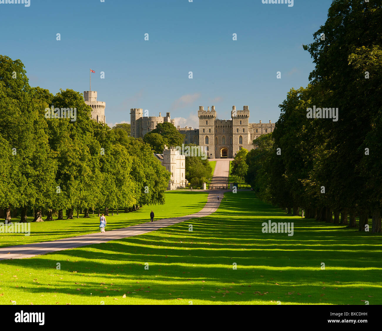 Windsor Castle from The Long Walk during Summer, Berkshire, England Stock Photo