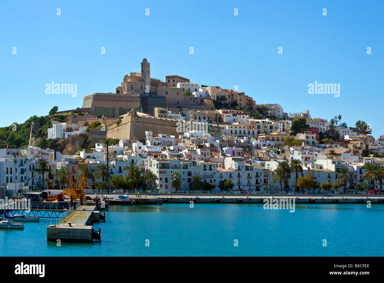 Ibiza Port and old town Stock Photo - Alamy