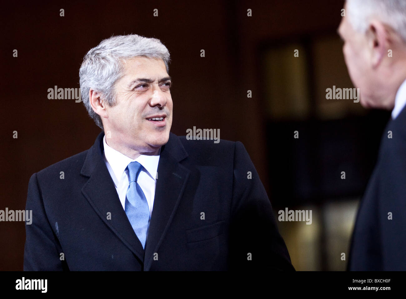 Portuguese prime minister Jose Socrates arrives to the EU Summit today 16 december 2010 Stock Photo