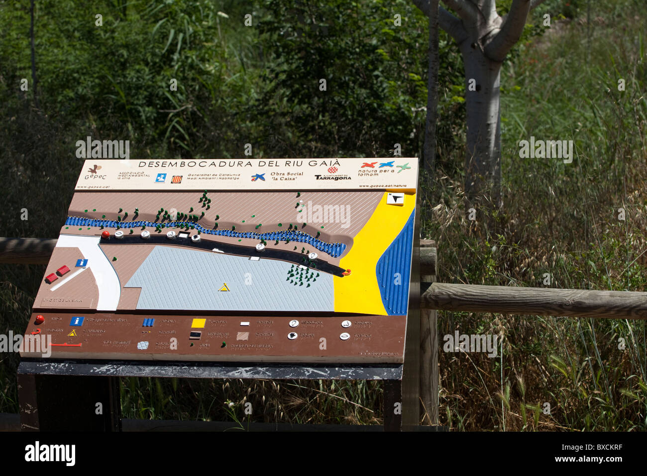 Route of the mouth of Gaia River, Altafulla, Tarragones, Tarragona, Spain Stock Photo