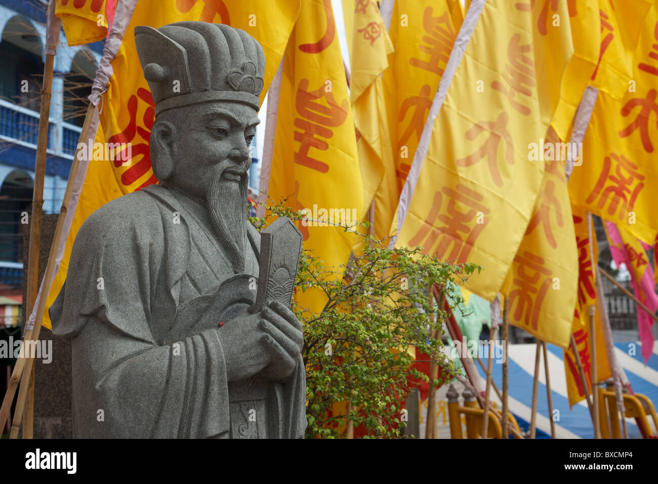 A statue at a Chinese temple in Phuket Town, Thailand Stock Photo