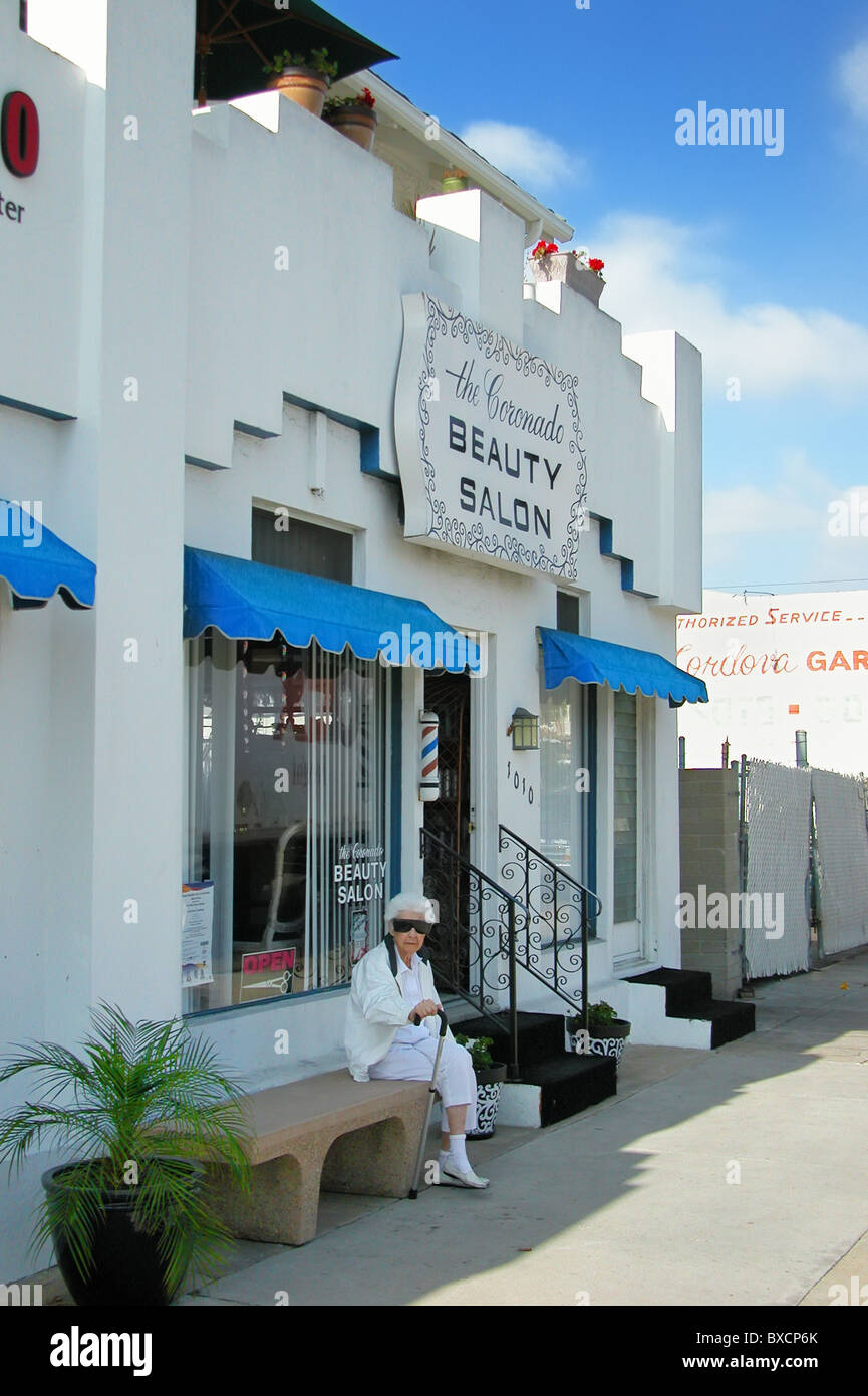 Beauty salon on Coronado Island, San Diego, California, USA Stock Photo