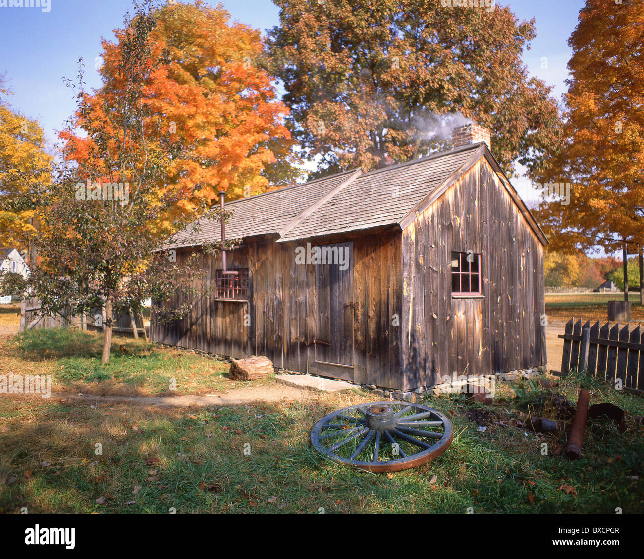 Colonial cottage in the fall, Old Sturbridge Village, Sturbridge