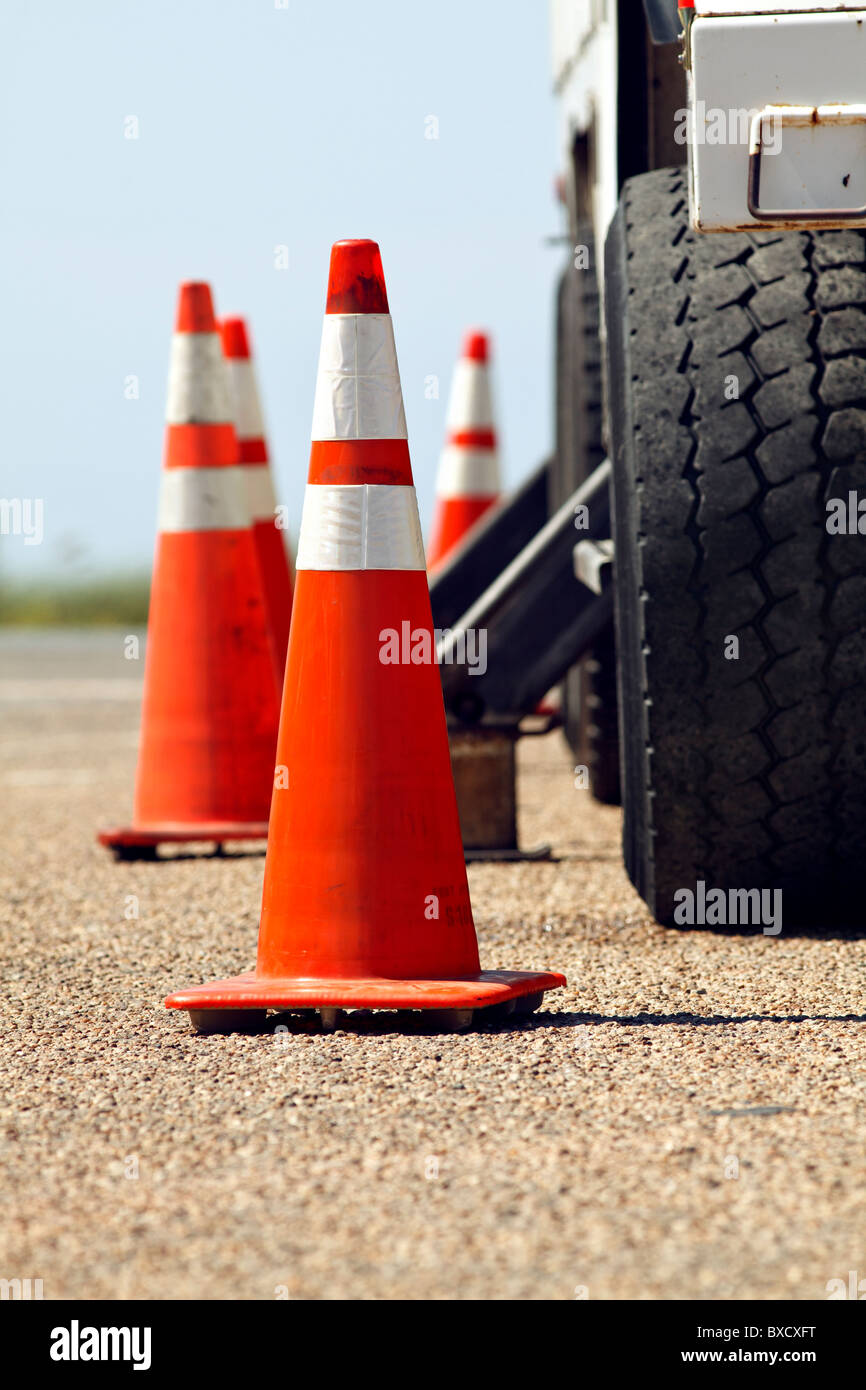 Orange traffic cones hires stock photography and images Alamy