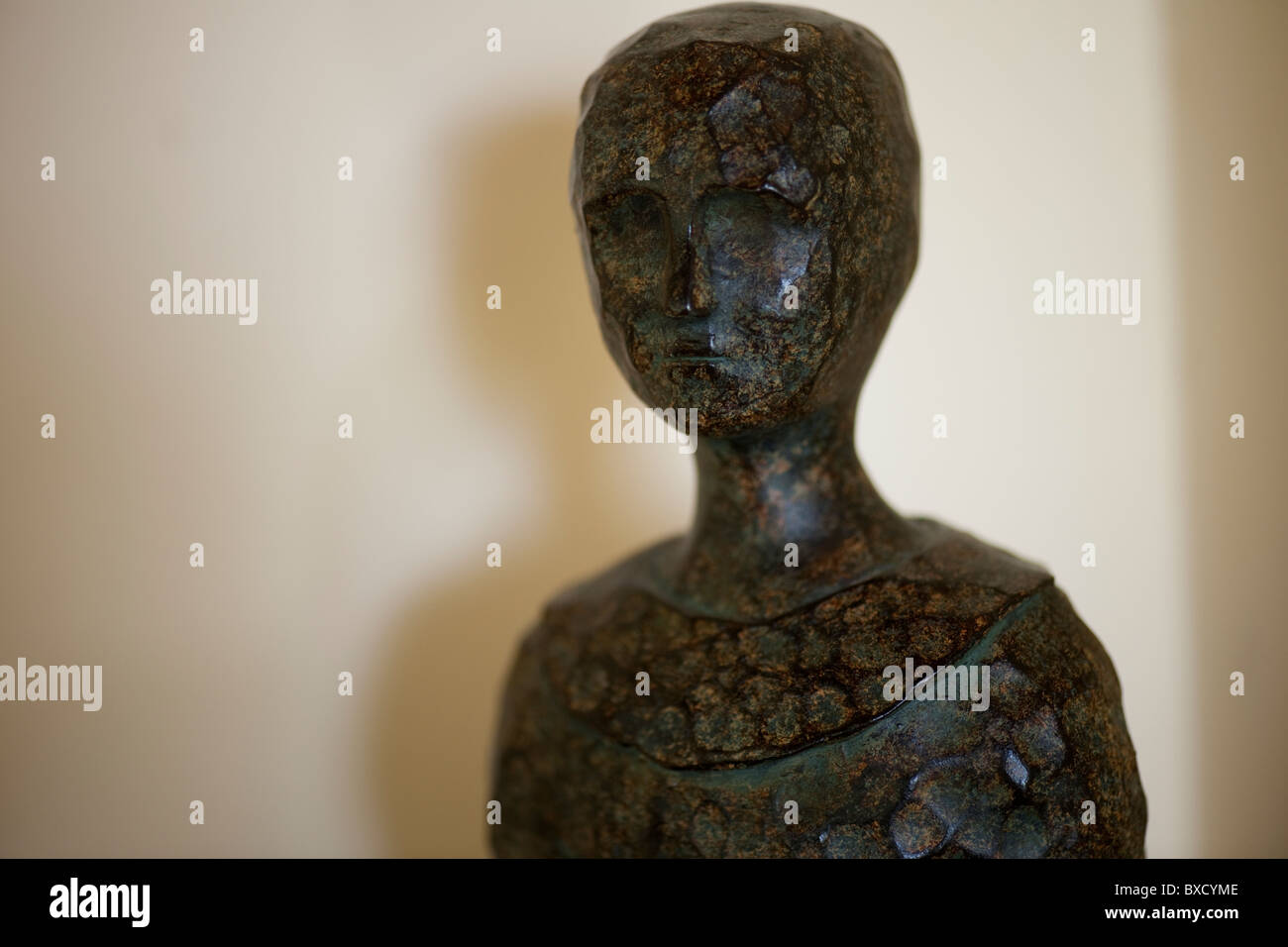 Wooden statue of a female bust Stock Photo - Alamy