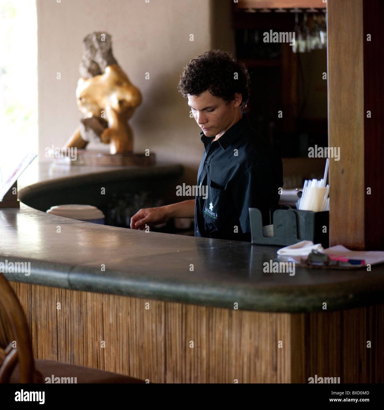 Front Desk Attendant At Florblanca In Costa Rica Stock Photo