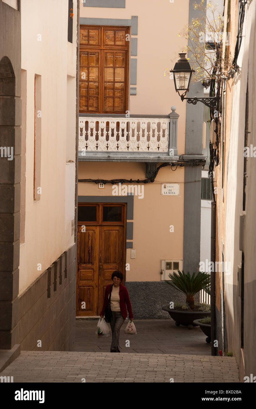 Pedestrian in Spanish street Stock Photo Alamy
