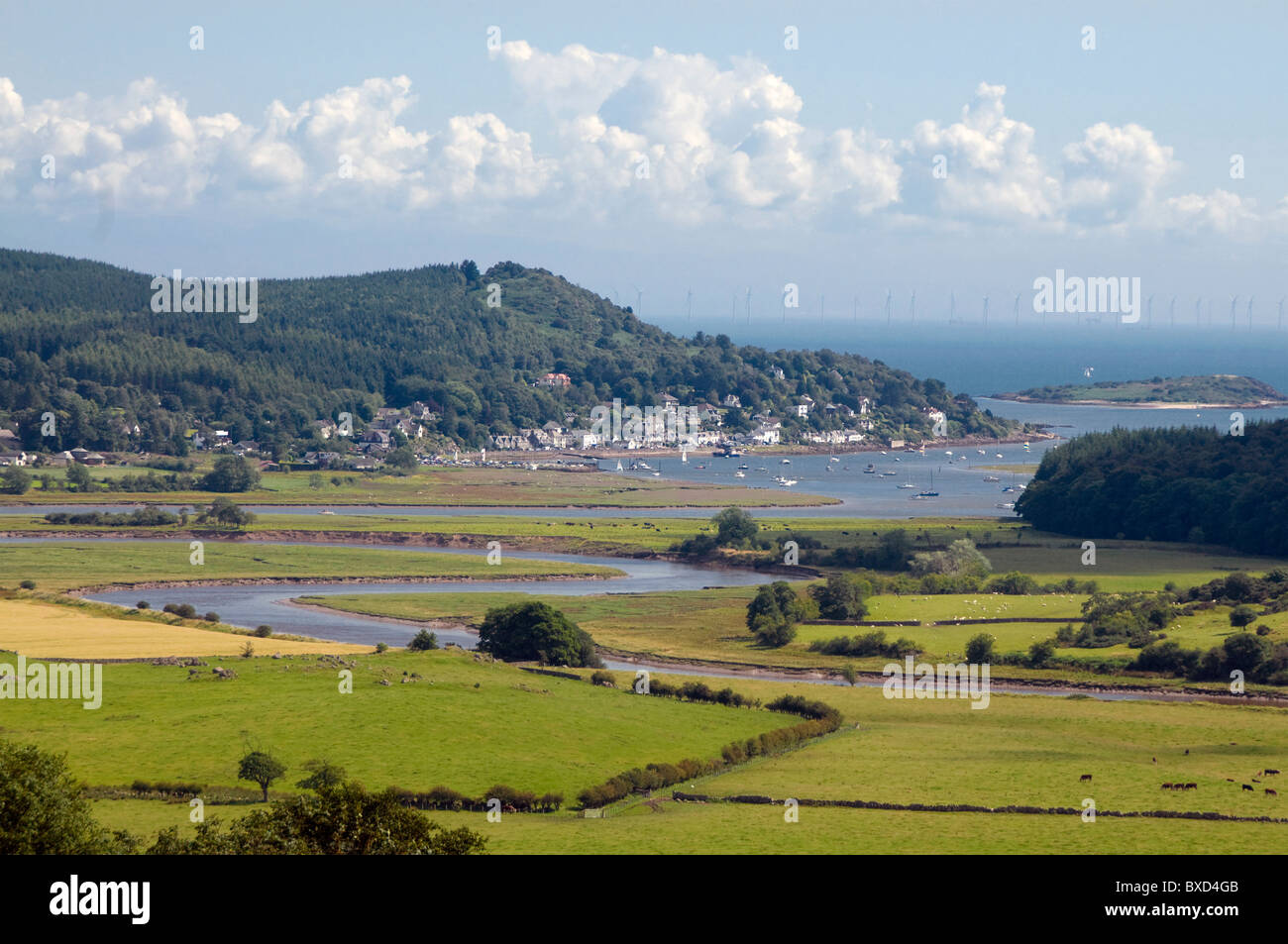 View of Kippford and River Urr from near Palnackie Galloway Solway Coast Stock Photo