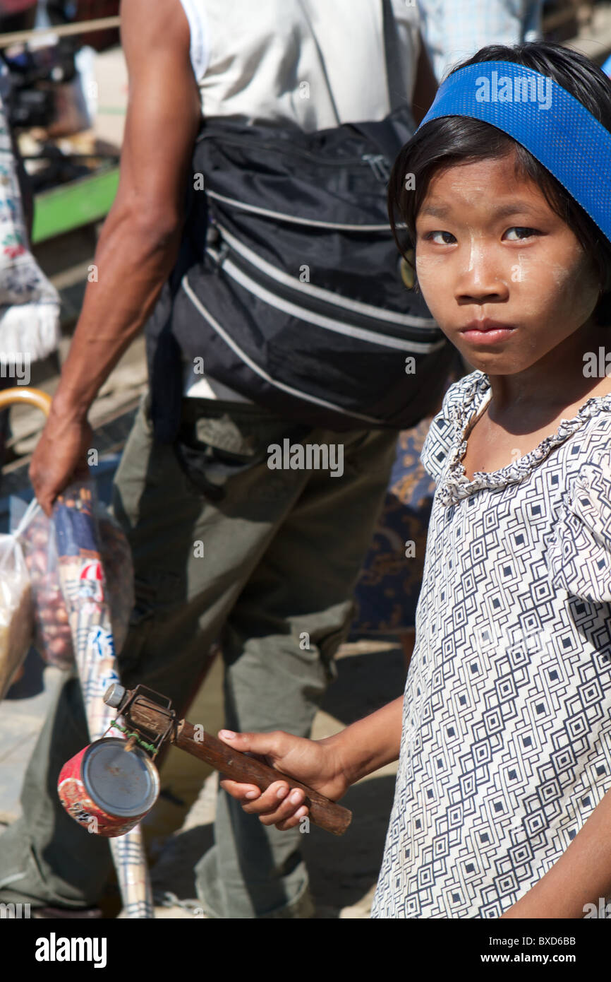 burmese girl selling ice cream Stock Photo