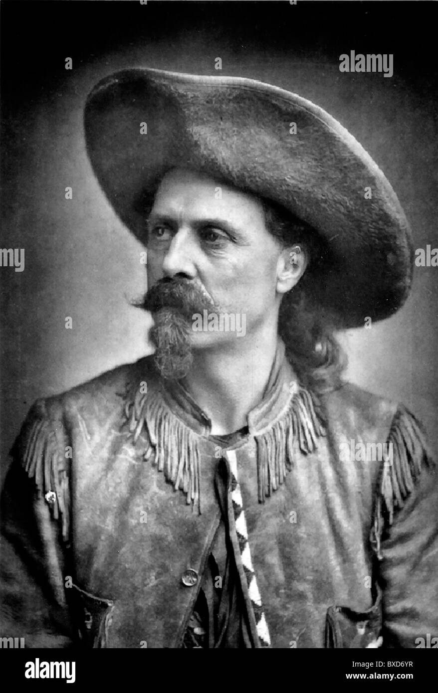 Portrait of William Frederick Cody better-known as Buffalo Bill (1846-1917) Portrait. Stock Photo