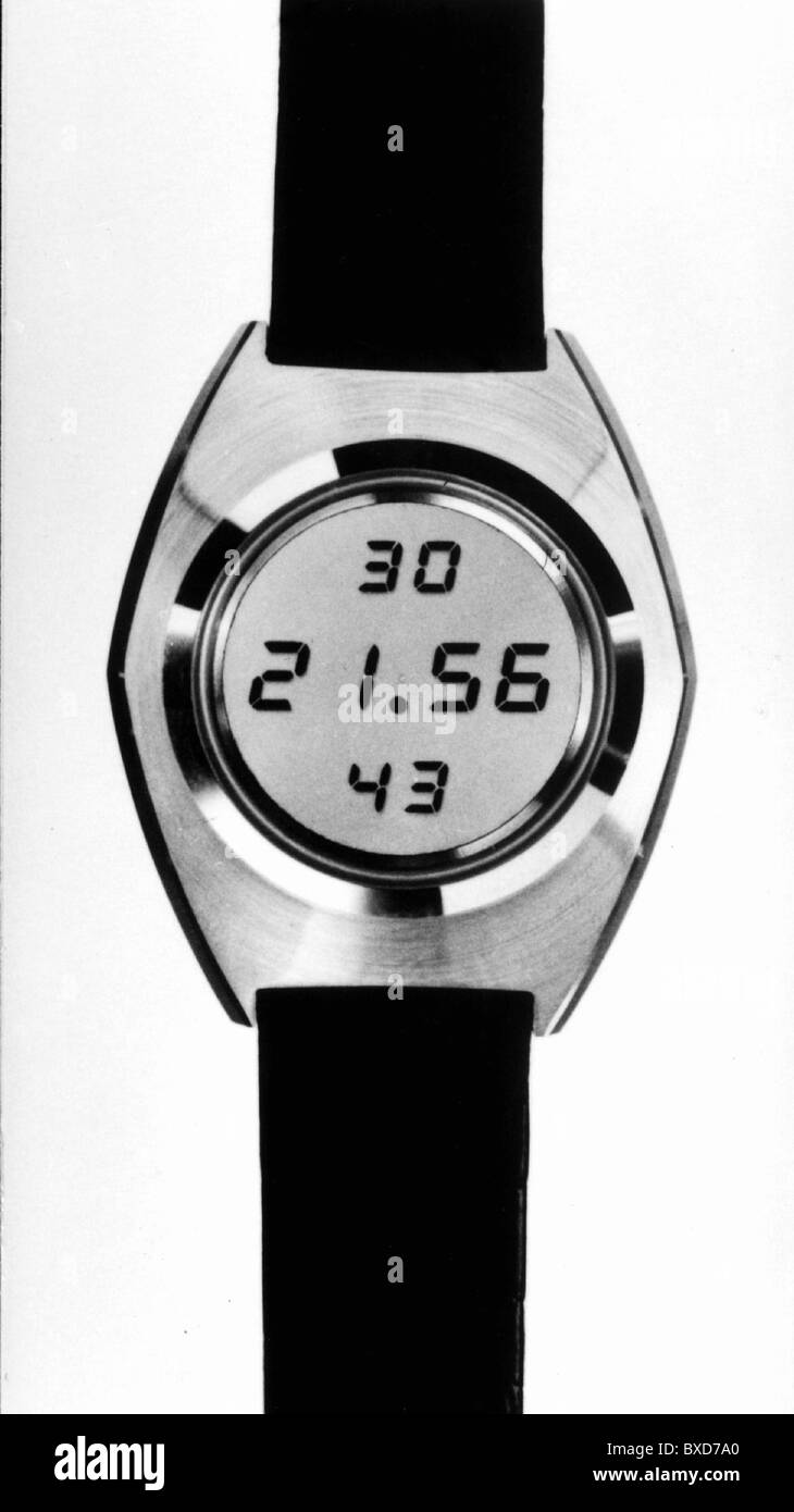 clocks, quartz clock, Swissonic 2000 by Ebauches AG, Brown Boveri and Faselec, 1972, Additional-Rights-Clearences-Not Available Stock Photo