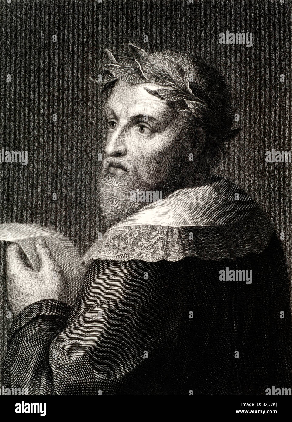 Portrait of Ludovico Ariosto (14741533) Italian Poet wearing Crown of