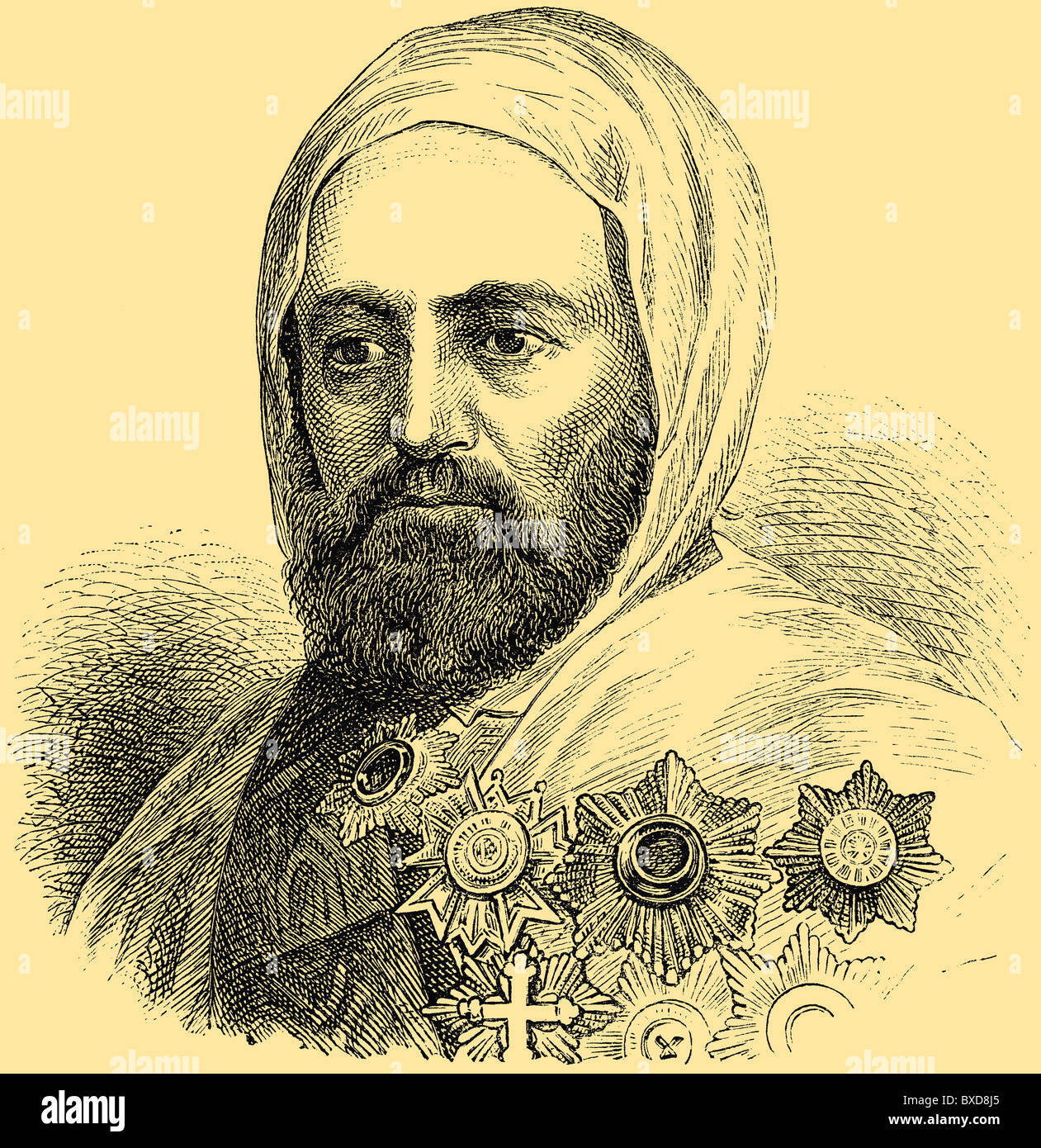 Abd al-Qadir al-Jaza'iri (September 6, 1808 - May 26, 1883), Algerian Islamic scholar and national hero Stock Photo