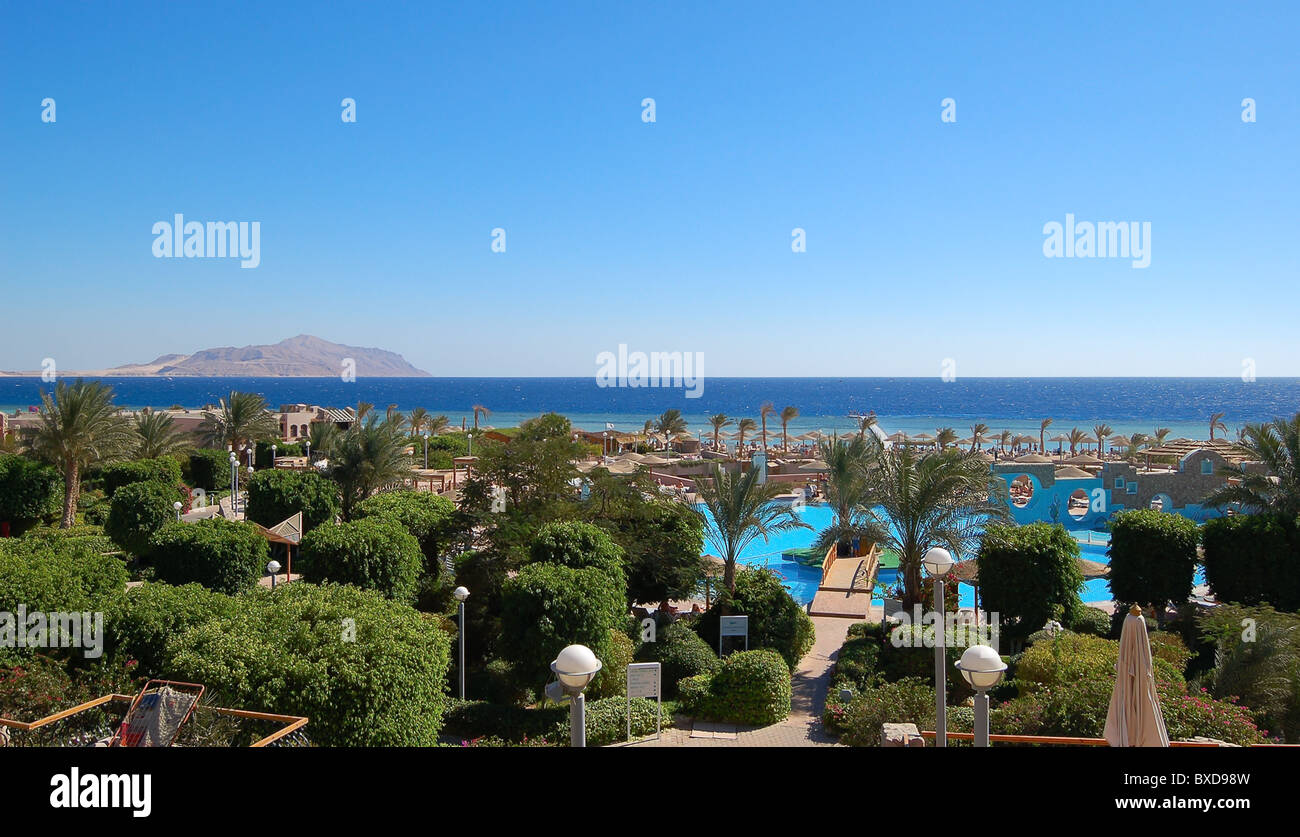Beach of luxury hotel, Sharm el Sheikh, Egypt Stock Photo