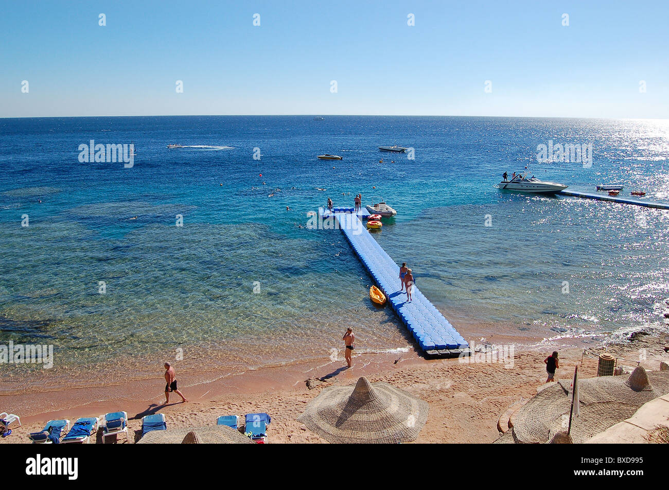Reef at the beach of luxury hotel, Sharm el Sheikh, Egypt Stock Photo