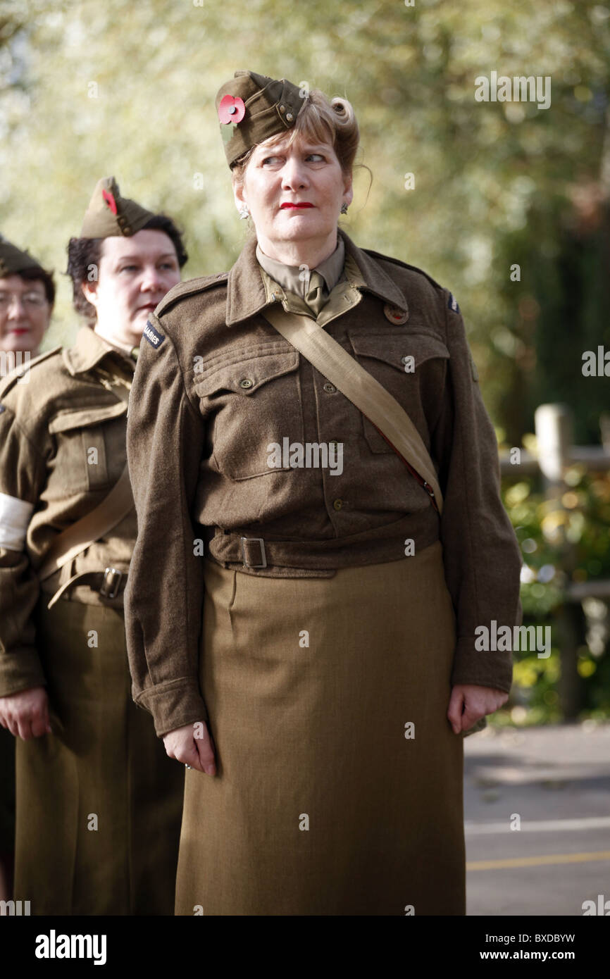 HOME GUARD FEMALE SOLDIER PICKERING YORKSHIRE PICKERING NORTH YORKSHIRE PICKERING NORTH YORKSHIRE 16 October 2010 Stock Photo