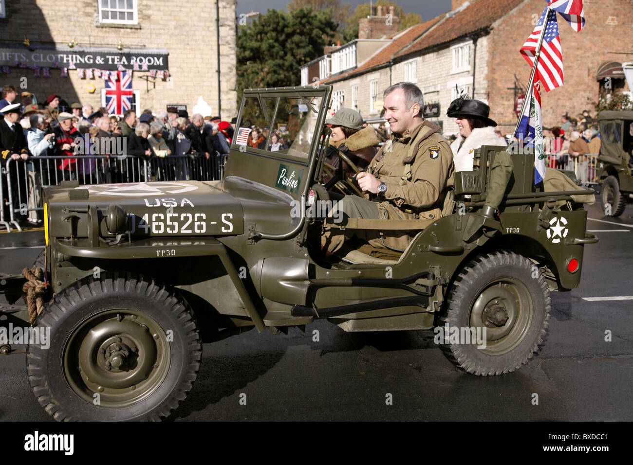 US ARMY JEEP PICKERING NORTH YORKSHIRE PICKERING NORTH YORKSHIRE PICKERING NORTH YORKSHIRE 16 October 2010 Stock Photo