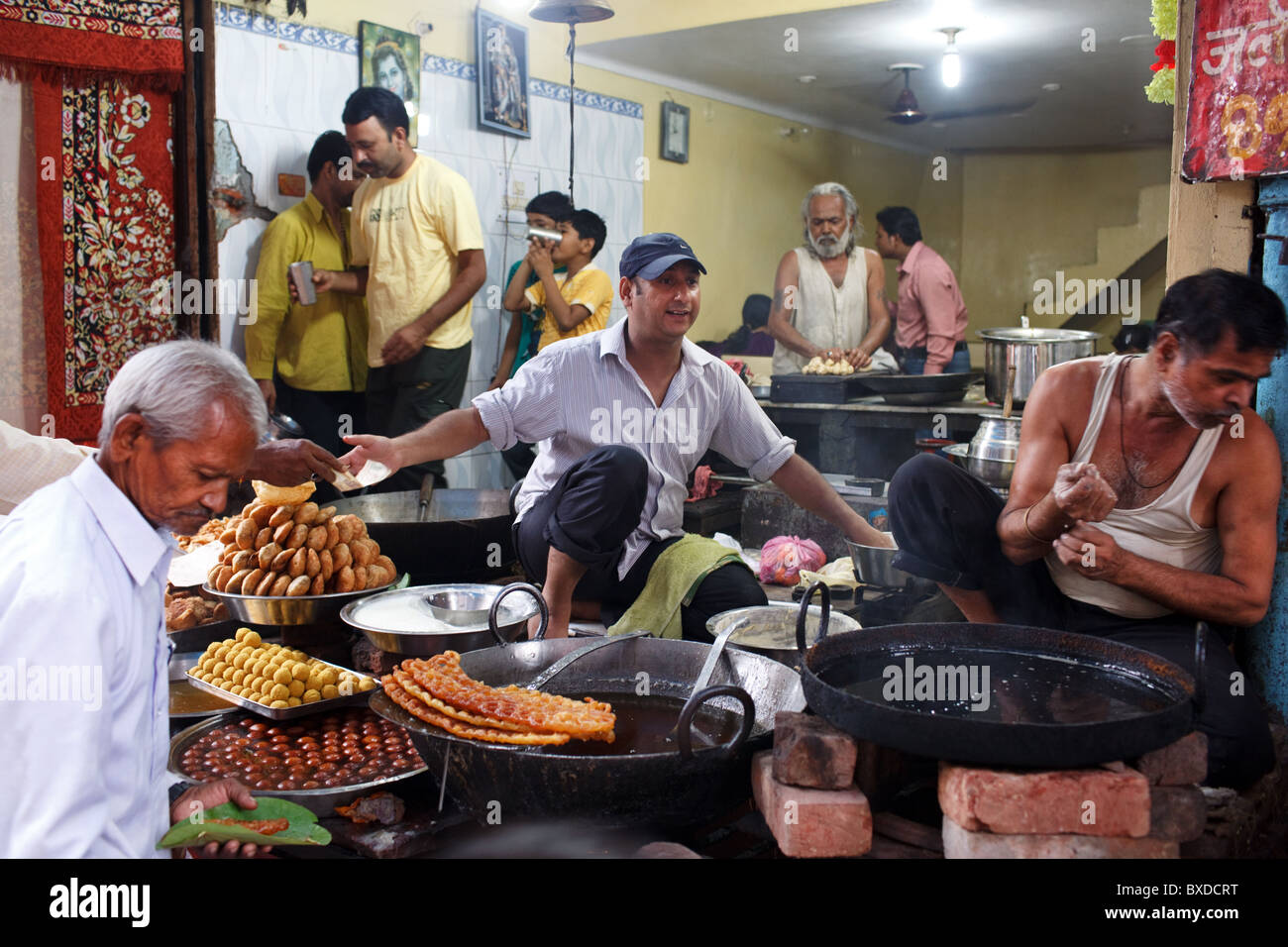 A snack restaurant with sweets in Haridwar, Uttarakhand, India Stock Photo Alamy