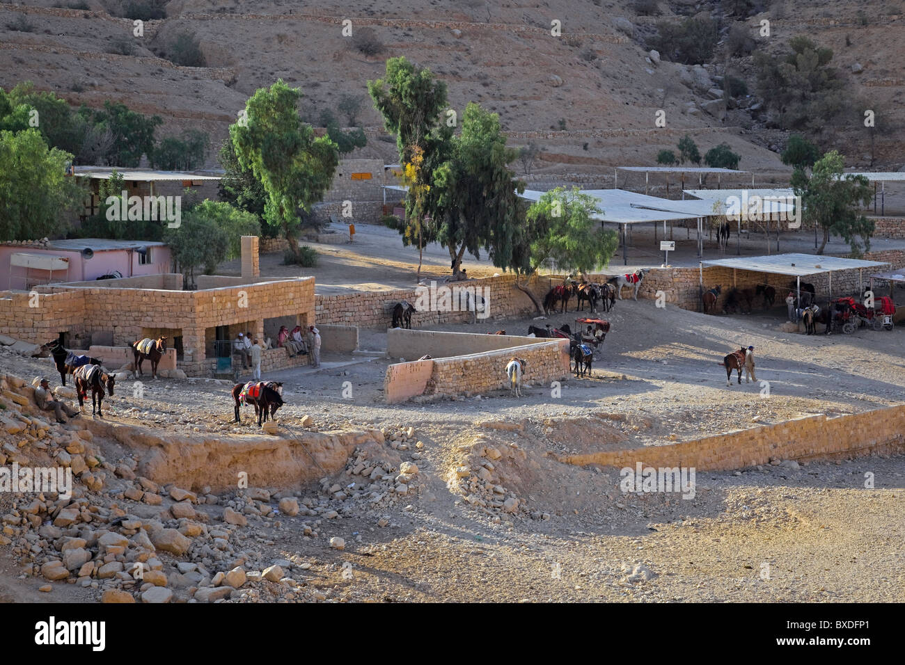 horse stable in Petra, Jordan Stock Photo