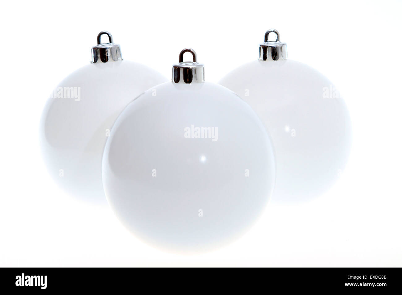 White Christmas Balls Stock Photo