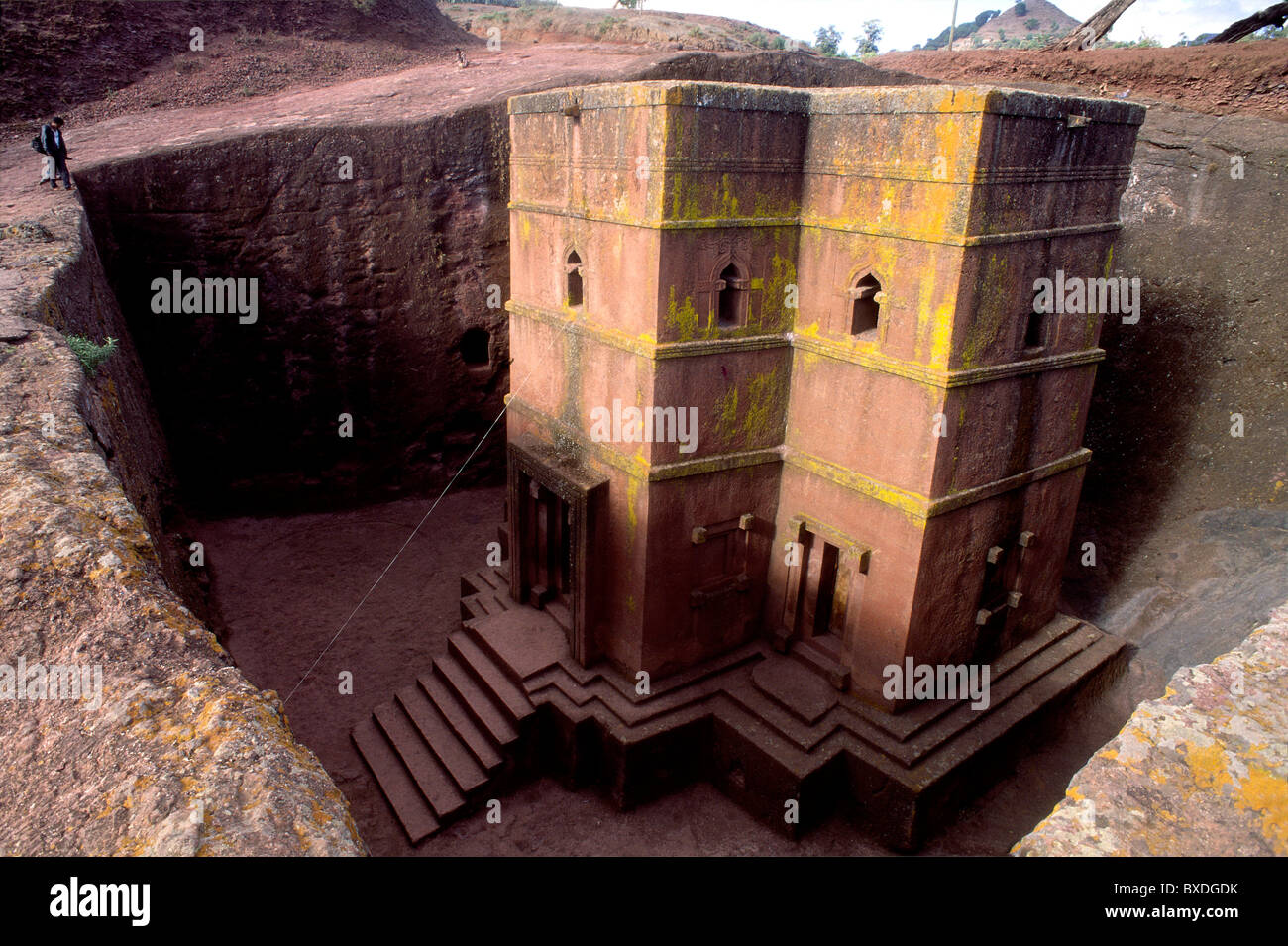 The Orthodox Coptic Christian church of Beta Ghiorghis (St George) in the small town of Lalibela in Northern Ethiopia. Stock Photo