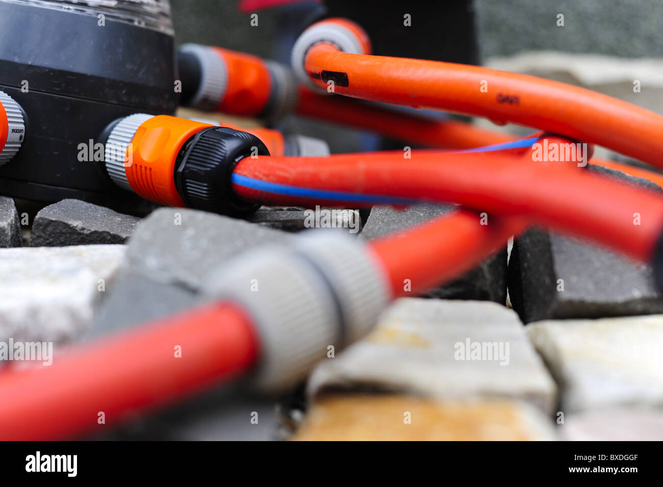 irrigation system for house garden Stock Photo - Alamy