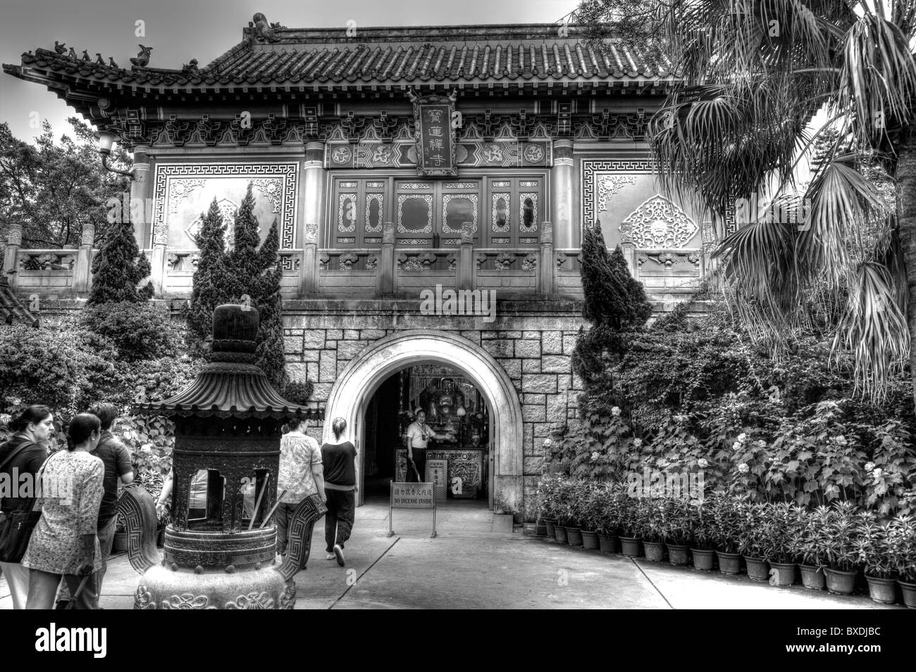 The Po Lin Monastery is located in Ngong Ping on Lantau Island in Hong Kong. Stock Photo