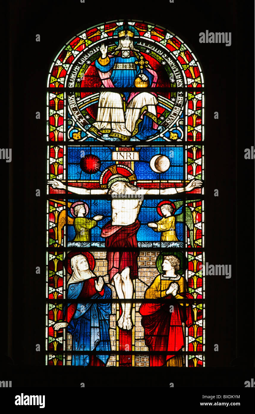 Stained glass window in Christ Church Cathedral Stock Photo - Alamy