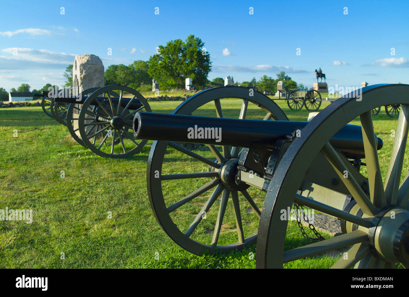 Cannons on cemetery ridge Stock Photo