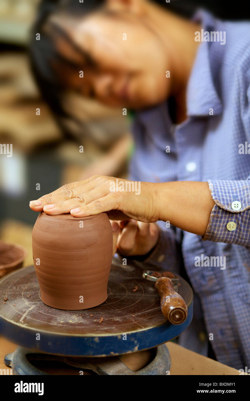 Pottery Artist Hands Molding Clay Vase Stock Photo 2058098240