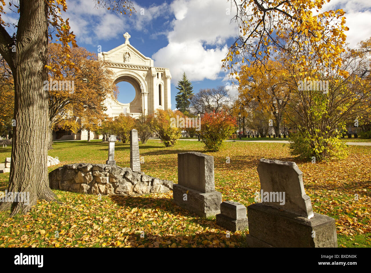 Old historical cemetery at Saint Boniface Cathedral aka Cathedral