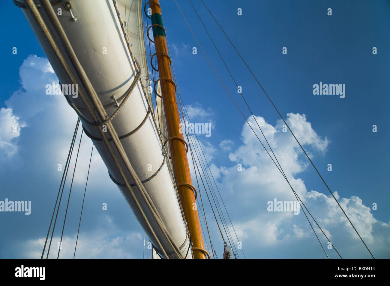 Sail on schooner Stock Photo