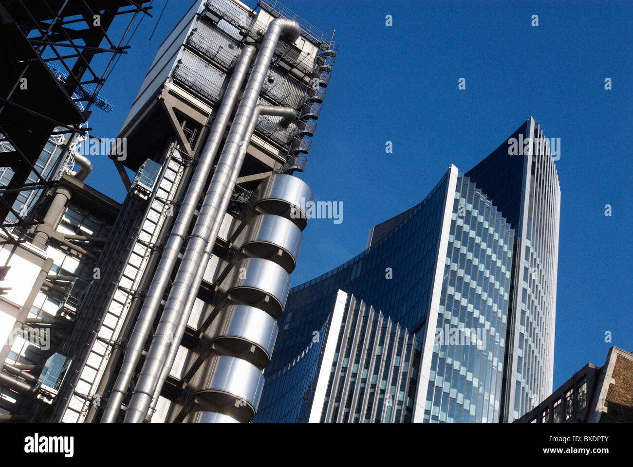 Lloyds building and the Willis Building City of London United Kingdom. Stock Photo